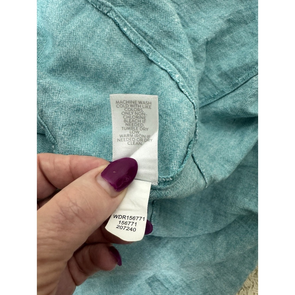 J Jill Women's Linen Maxi Dress With Front Slit Size S Coastal Cottage Minimal - Picture 8 of 8